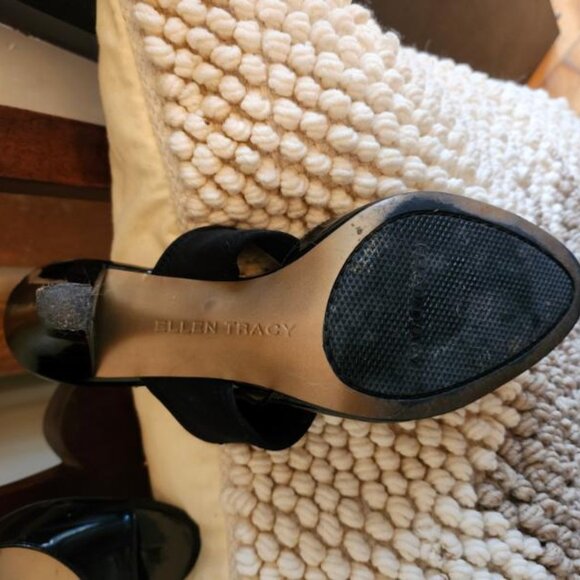 Ellen Tracy Black Strap Heels - Picture 3 of 4